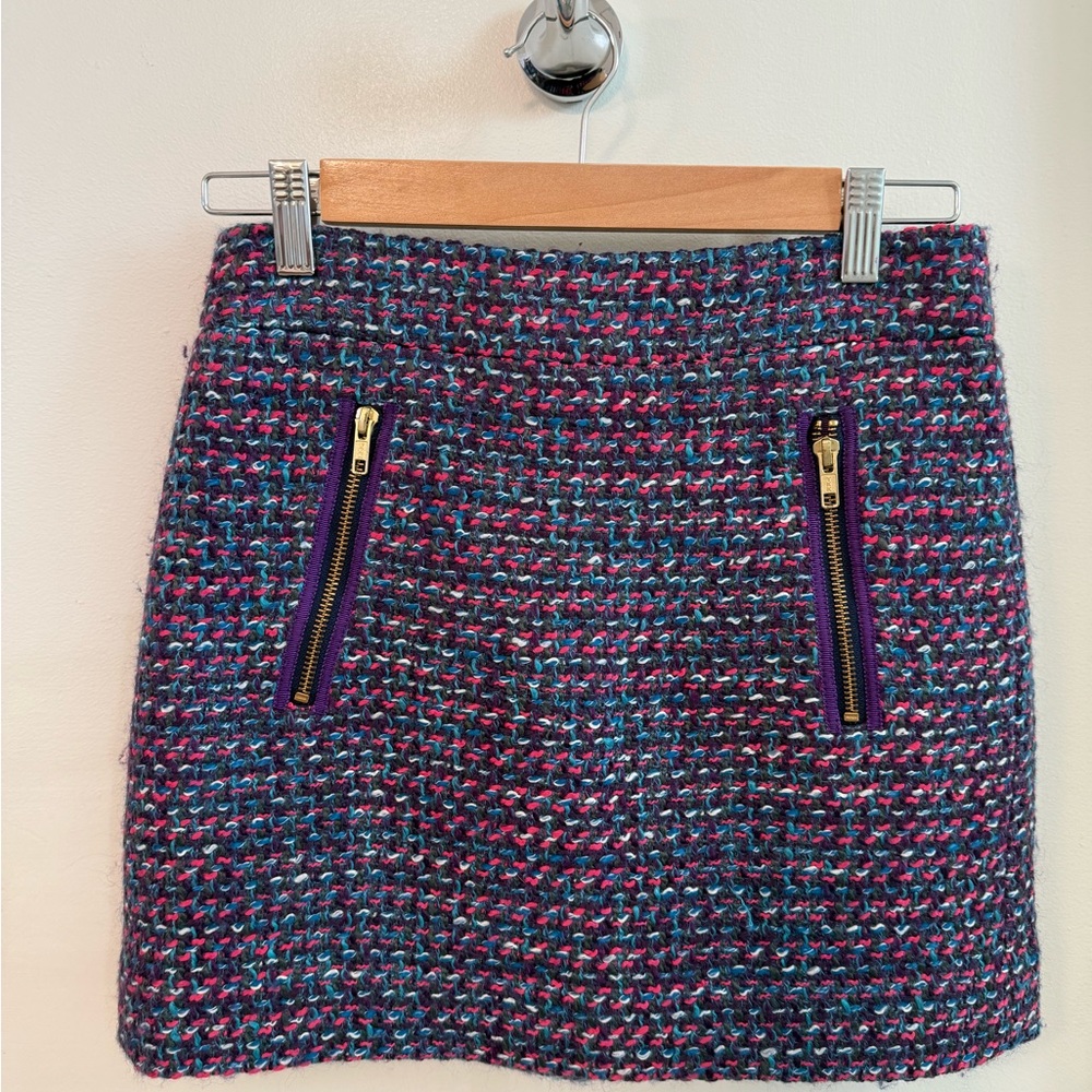 Super Chic J.Crew Tweed Mini Skirt w/Zippers! 💜
